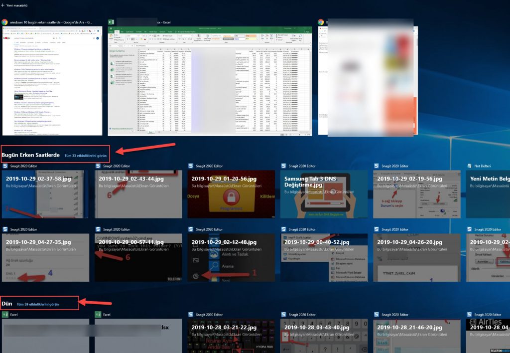 Windows 10 Son Açılan Dosyaları ve Programları Görme Tekrar Açma