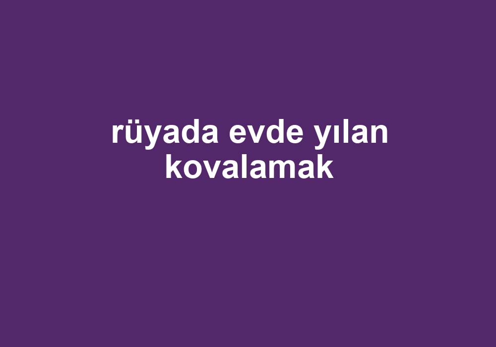 Rüyada Evde Yılan Kovalamak