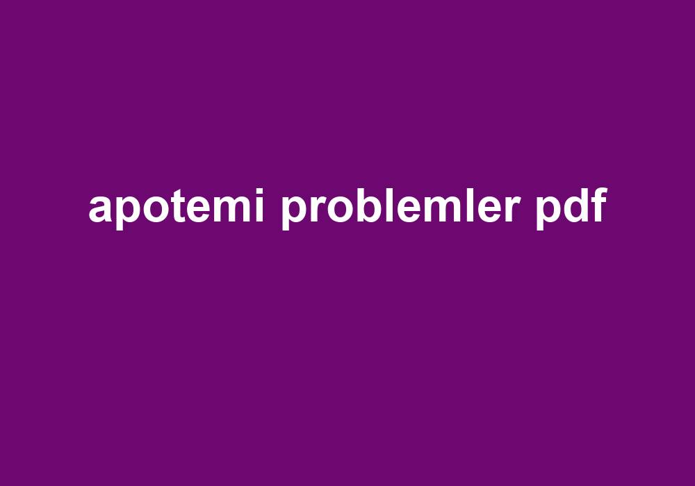 Apotemi Problemler Pdf